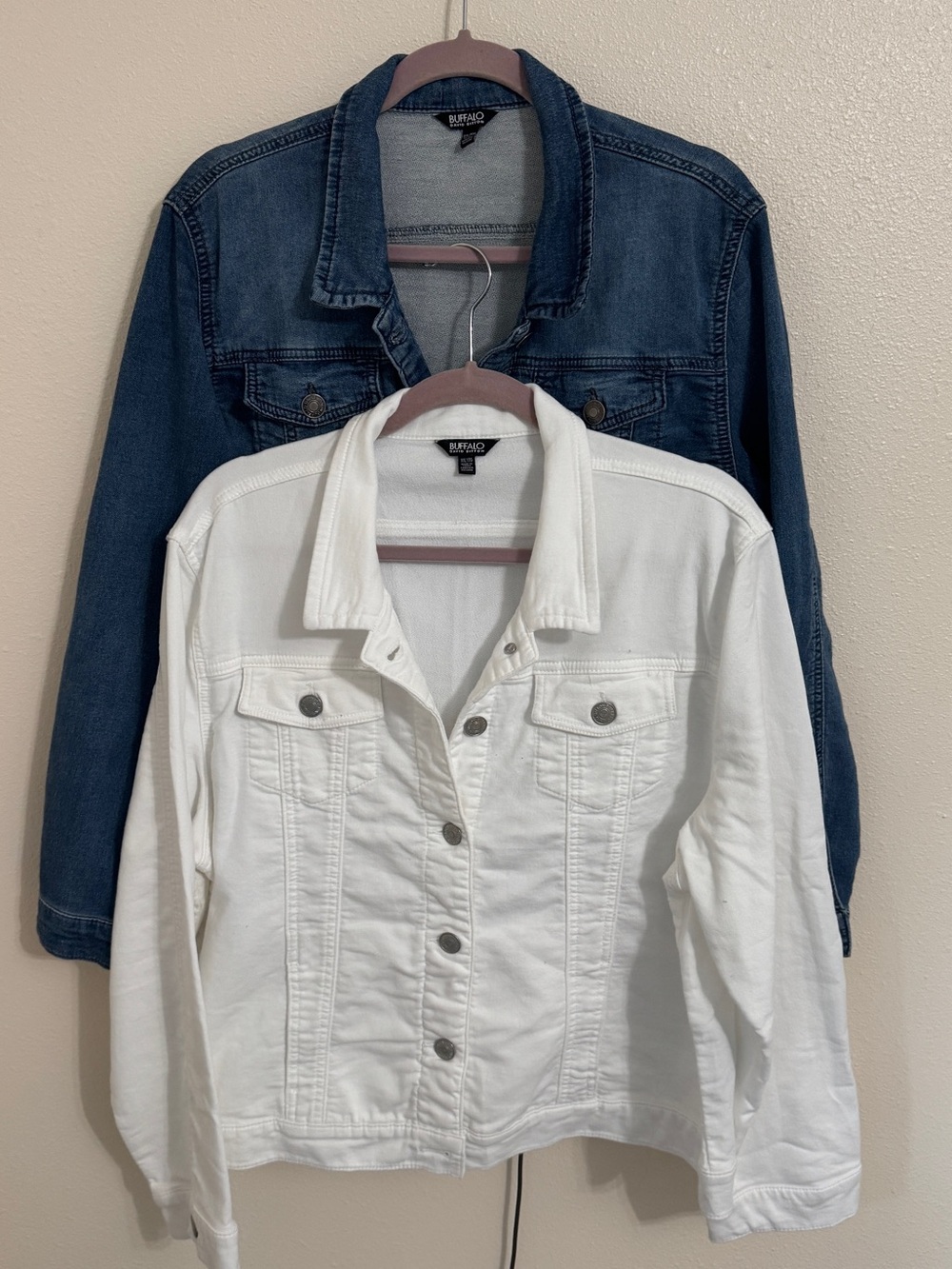 Buffalo David Bitton White and Blue French terri Denim Jacket Duo - Picture 2 of 8